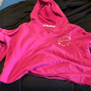 Champion Fuchsia Hoodie with Floral Detail
